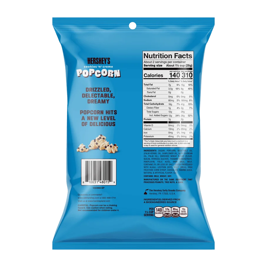 Hersheys Popcorn | 2.25oz | Cookies 'N' Creme